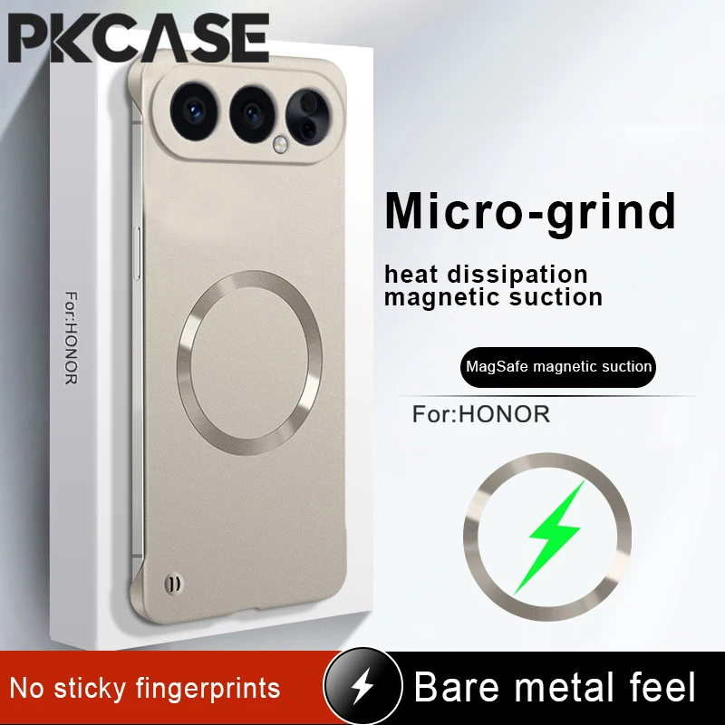 Enhanced Metal Magnetic Frameless Shockproof Wireless Charging Phone Case