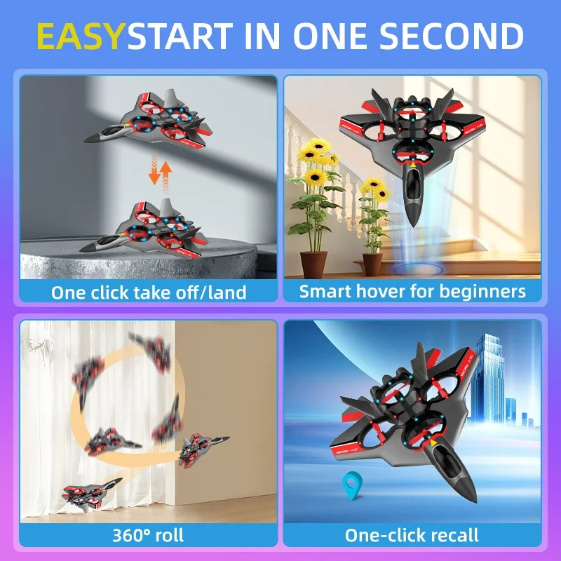 Zy905 360 degree stunt rotating hover remote control foam aircraft children's toy adult glider four axis aircraft UAV 4