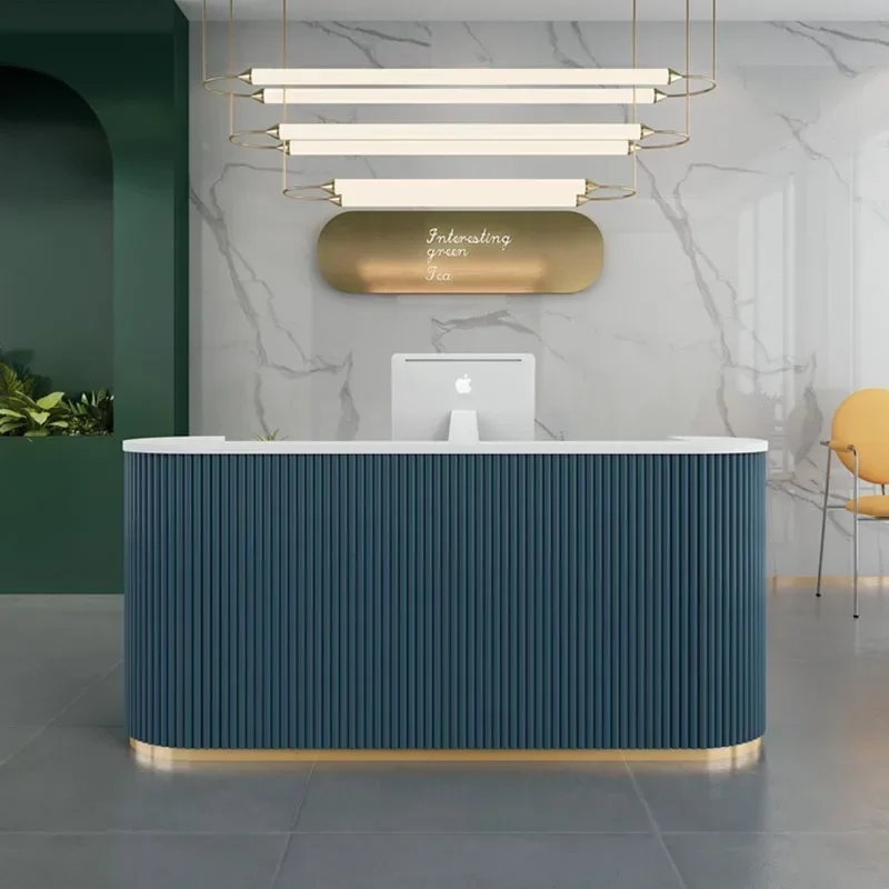 Modern Retail Shop Reception Desk Supermarket Beauty Office Hotel Counter Reception Desk Spa Theke Rezeption Front Furniture HDH