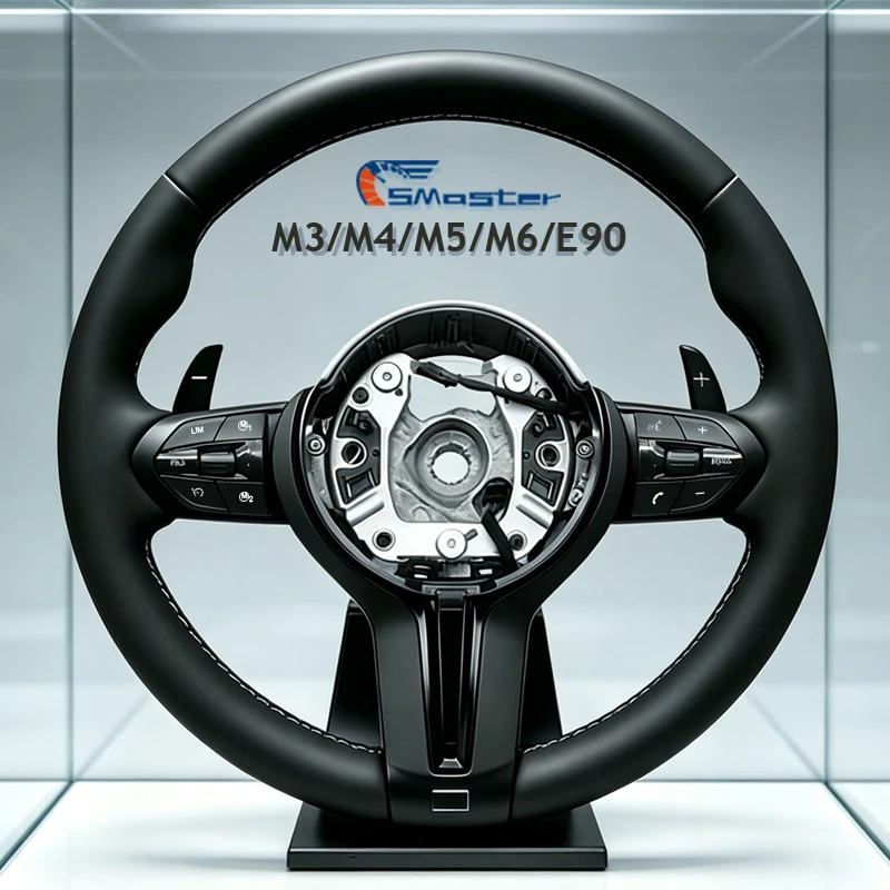 BMW F30 F15 F20 F10 F06 F11 F21 F22 F25 F26 F31 F35 F80용 블랙 M 스포츠 스티어링 휠 (패들 시프터 포함, 풀 레더, M3 M5)