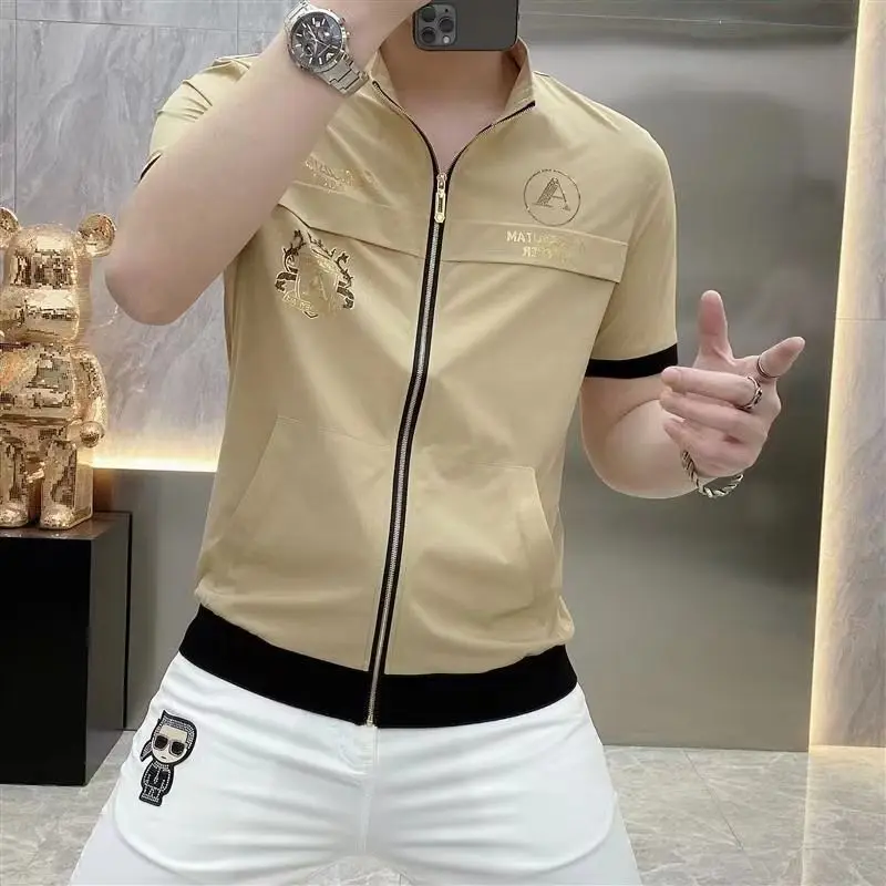 Men Casual Short Sleeved Shirt Spring Summer
