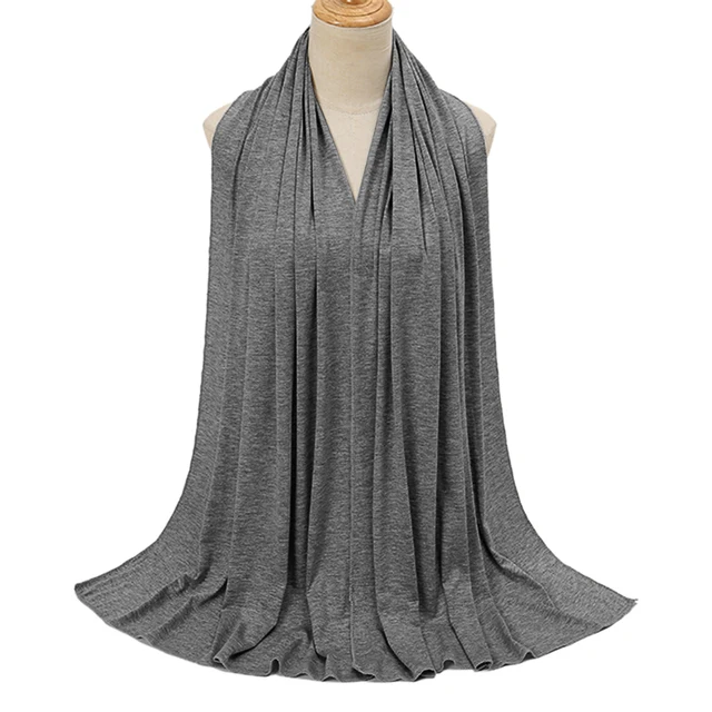 Écharpe Hijab en Jersey de coton Modal de qualité supérieure, châle musulman Long, Turban doux uni, bandeau pour femmes, bandeau africain 170x60cm