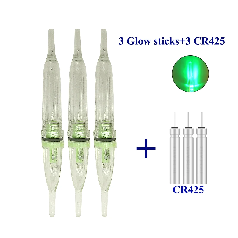 3 Pezzi Di Luce Luminosa Stick + 3 Cr425 Bastone Elettronico Ocean Fishing Light Stick Pesca In Mare Bright Colorful Light Stick Tools Tackle