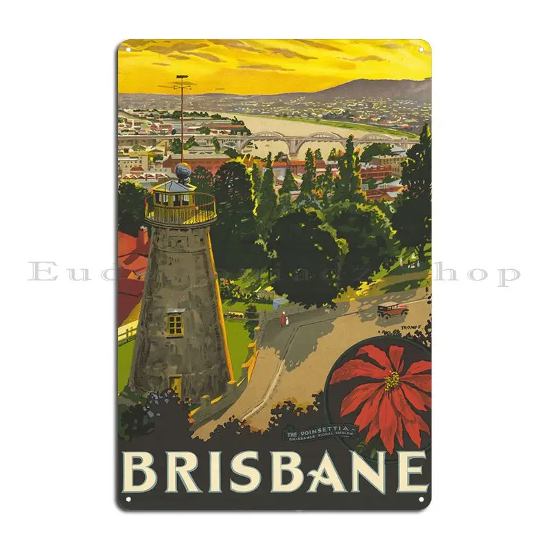 

Vintage Brisbane Poster Metal Plaque Poster Printed Sign Customize Living Room Kitchen Tin Sign PosterWall Decoration