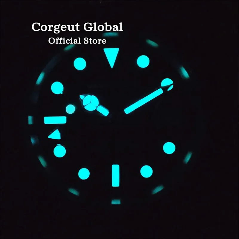 Corgeut  Luxury NH34 Watch Mechanical Custom  Automatic Wristwatch 10Bars Blue Luminous NH34 Date Sapphire Watches reloj hombre