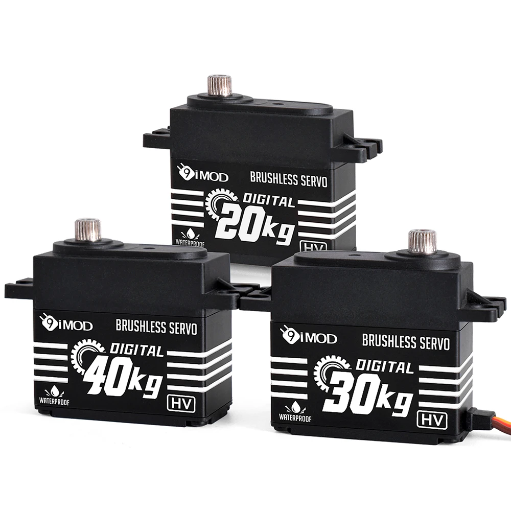 Servomoteur haute tension 40kg 270° pour projets RC et robotique, avec bras de levier et vis de fixation.