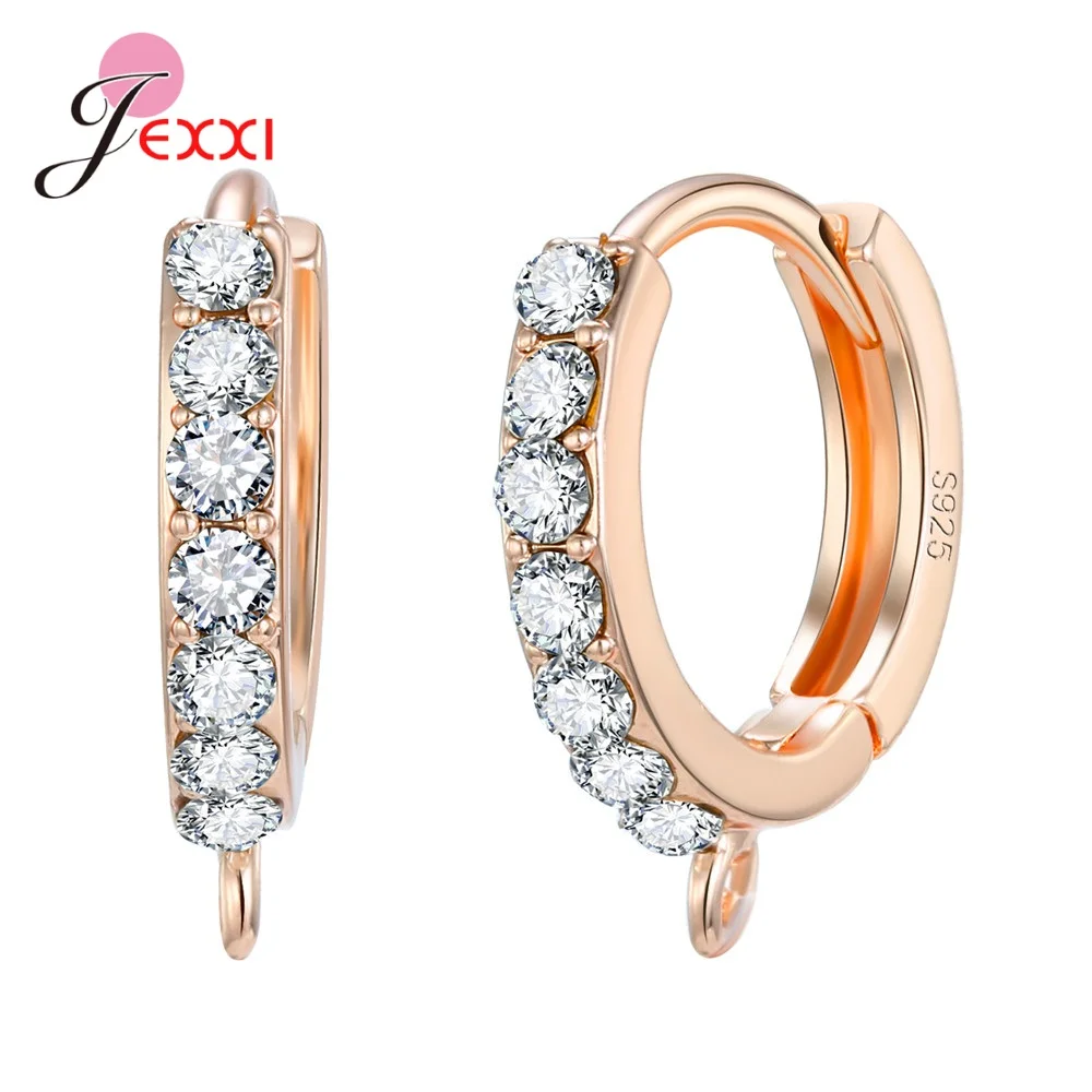 Earring findings Korean style various models crystal genuine 925 sterling silver earring findings jewelry accessories for DIY