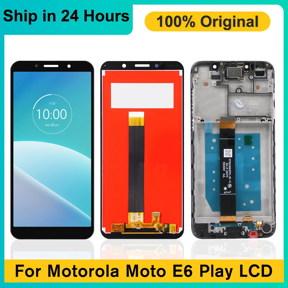 

5.5" Original DISPL For Moto E6 Play LCD Display Touch Screen Digitizer Assembly Replacement For E6Play Lcd XT2029, XT2029-1