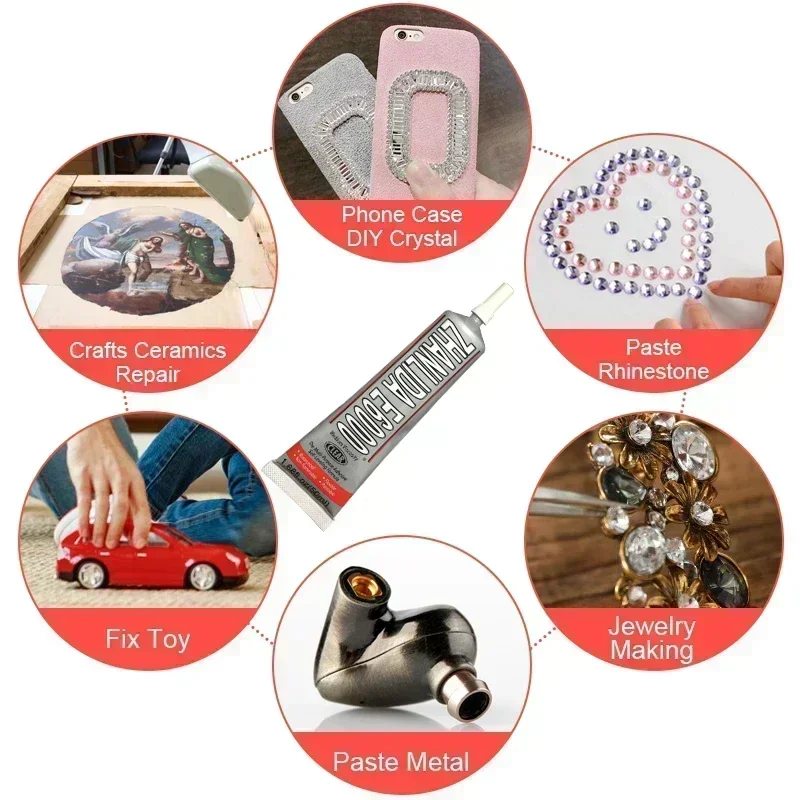 E6000 Glue DIY Crystal Rhinestones Craft Tool Needles Epoxy Adhesive Strong Hotfix for Jewelry Tool Jewelry Clothes Crafts