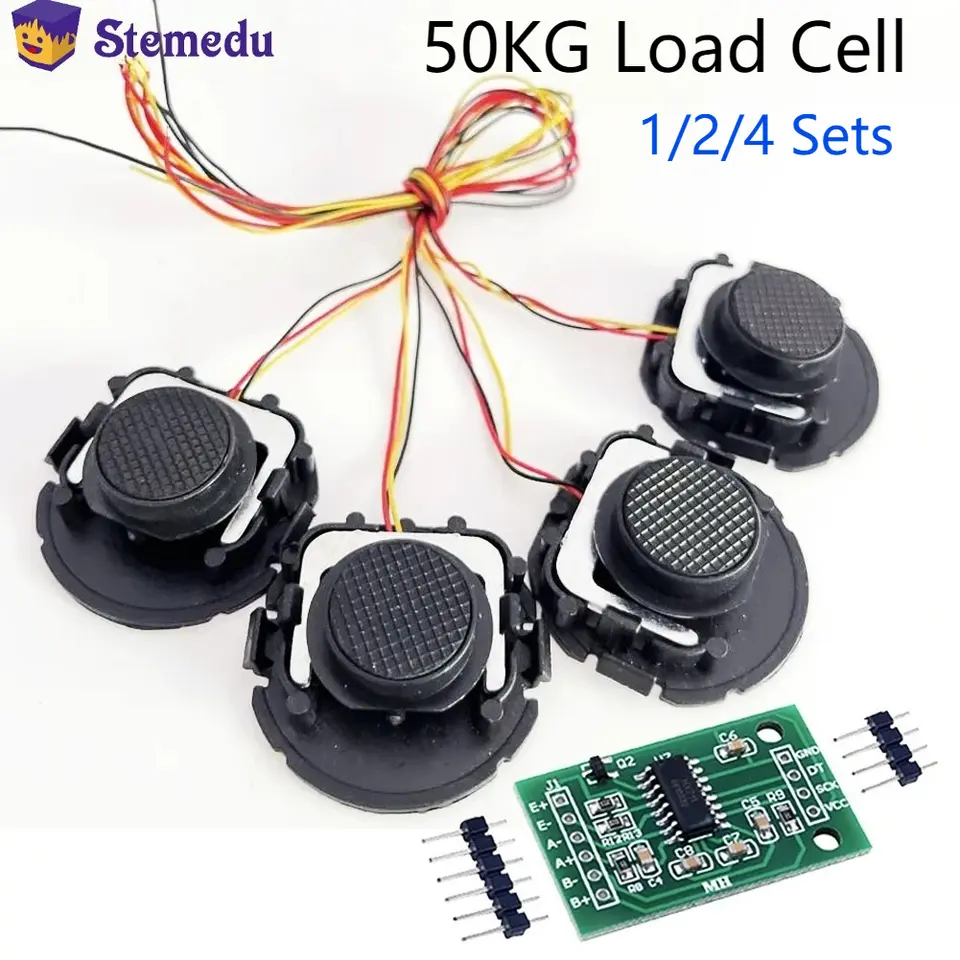 50kg Load Cell 50kg Weighing Sensor Half-bridge Strain Gauge with HX711 AD + Mounting Bracket Human Weight Sensor for Arduino image 1