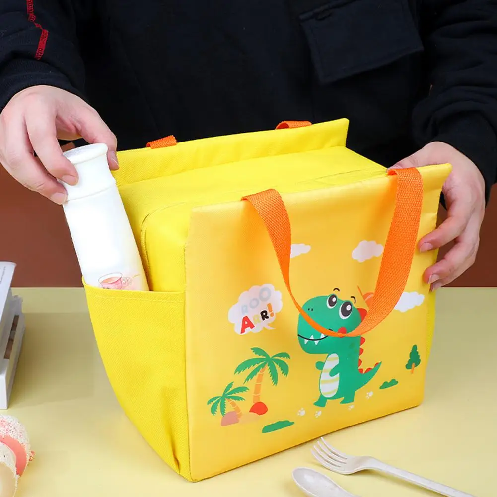 

Bento Lunch Bag Large Capacity Zipper Closure Cartoon With Handle Keep Warm Oxford Cloth Lunch Box Container Thermal Storage Bag