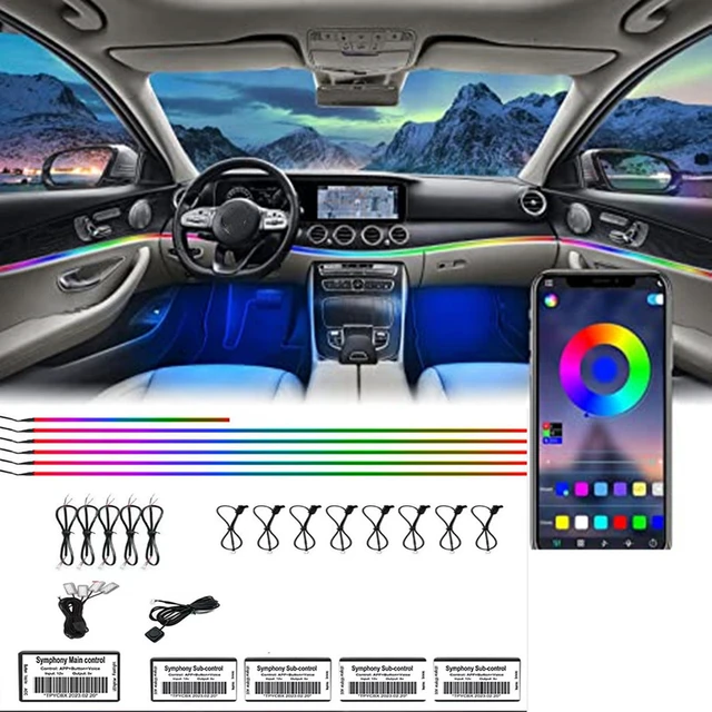 6 in 1 Symphony car Ambient lights RGB car interior Acrylic light guide  fiber optic Universal Car decoration atmosphere lights - AliExpress