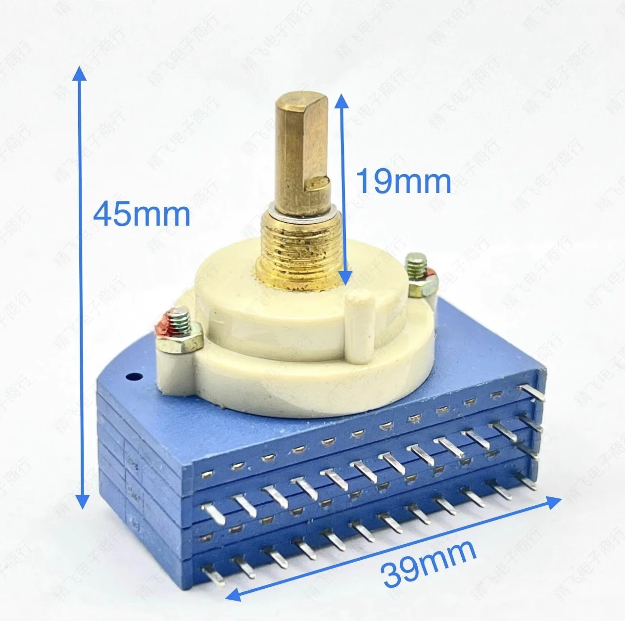 1 PCS Taiwan CF rotary band switch 2 layers 2 poles 12 gears light touch shaft length 20MM