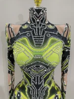 2025 Women Sexy Sparkly Stretch Bodysuit Nightclub Bar Dj Gogo Dancers Group Jumpsuit Pole Dance Clothing Cosplay Stage Costumes - Image 5