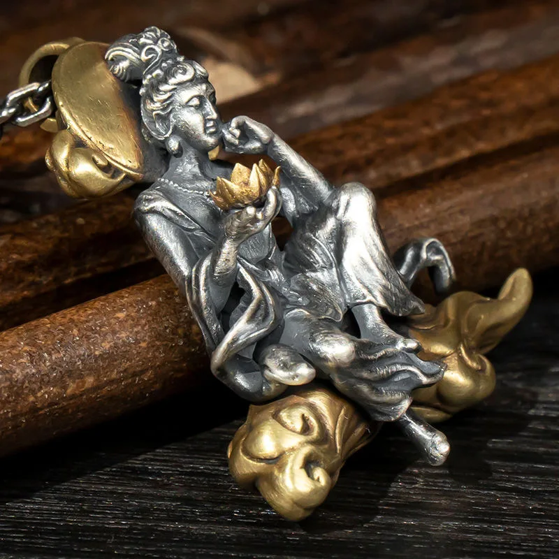 Vintage Patron Saint Zodiac Sign Necklace Male Guanyin Pendant Jewelry Gifts for Cocktail Party Wholesale