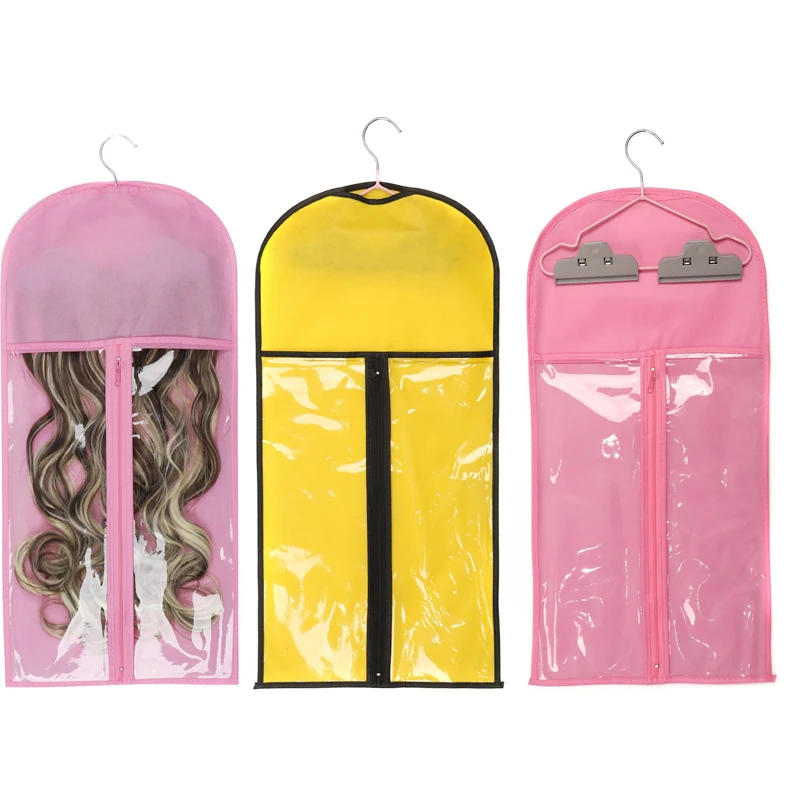 1Set Wig Storage For Multiple Wigs Hair Extension Bag With Hanger Hair Extension Holder Portable Wig Bag Prevent Dust & Moisture