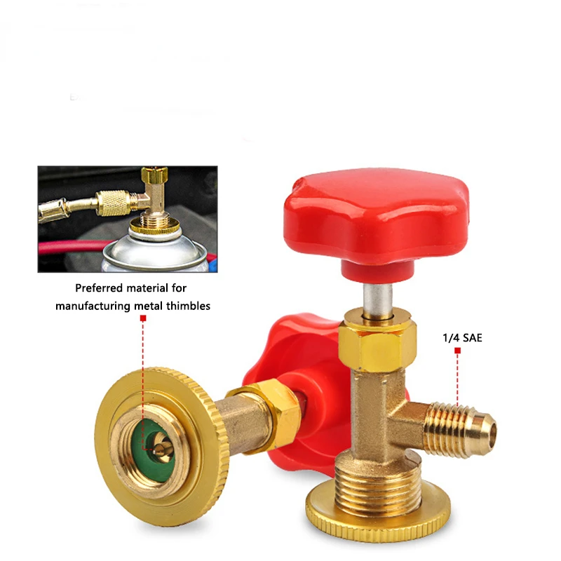 Refrigerant Bottle Opener 1 Pcs Dispensing Valve 1/4 SAE Connector For R12 R22 R6000a R134a R410a Gas