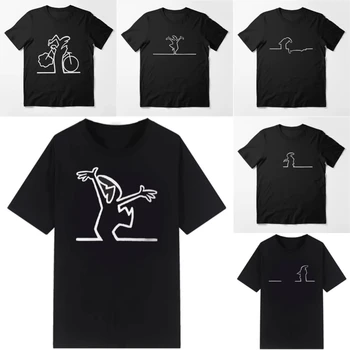 Creative La Linea The Line Osvaldo Cavandoli TV T-Shirt Men Happy Fashion Women's Tshirts Streetwear Tee Casual Tops Camisetas 1