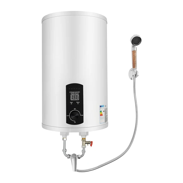 Chauffe-eau électrique 30L, 2000W, vertical, avec douchette et affichage numérique, protection contre les fuites, pour la maison et le salon 1