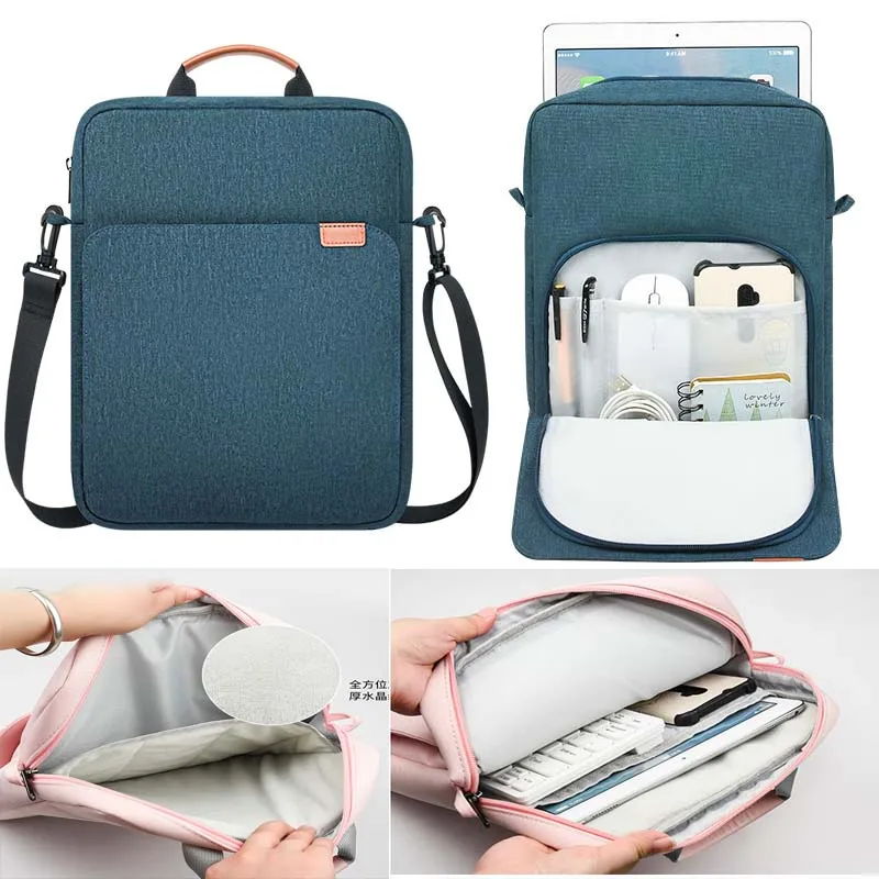 Enhanced Protective Carrying Case with Handle and Shoulder Strap for 13.2-Inch Tablets - Zip Pouch with Sleeve and Pocket for Keyboard and Mouse