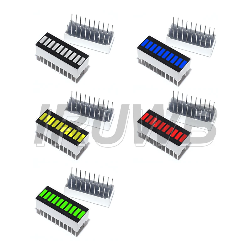 Pour Arduino, bricolage LED affichage Bargraph lumière 10 Segments couleur unique batterie niveau barre graphique rouge bleu jaune-vert