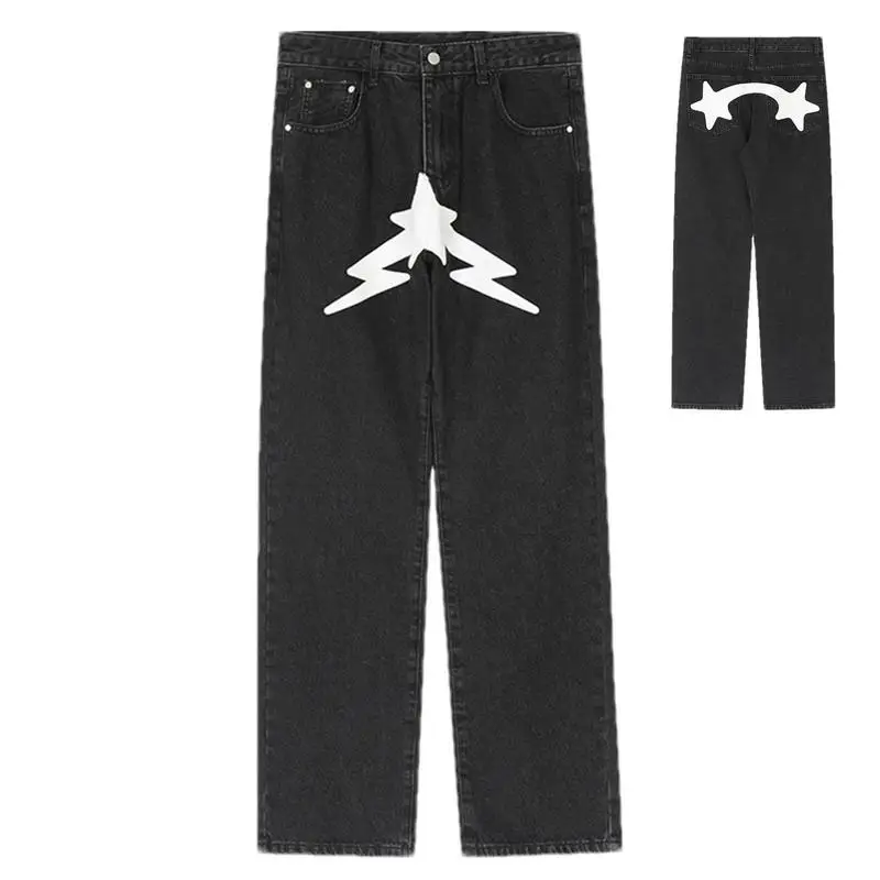 

Men's Hip Hop Jeans Cargo Jeans Men Casual Clothes Comfortable Loose Fit Jeans Pants For Travel School Vacation Street Dance