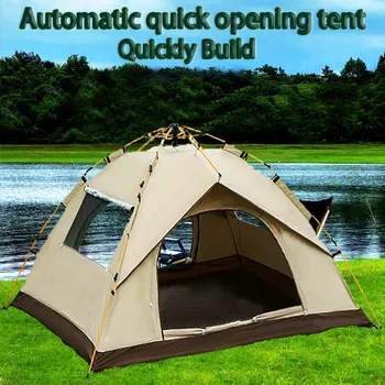 Outdoor shelter Sunshade Self-driving Travel Camping Tent Reactive outdoor Camping tent 4 person waterproof mountaineering 2