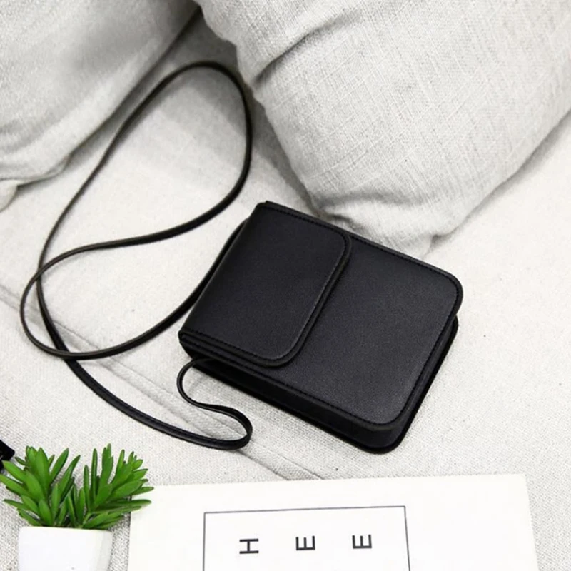 

1PC Solid color Women Bags Soft PU Leather Wallet Cell Phone Purse Crossbody Bag Shoulder Bag Strap Handbag For Lady Girl