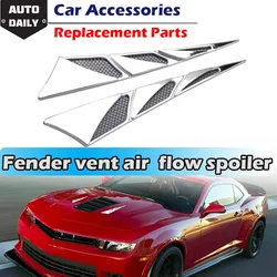 Car Side Wing Cover Bonnet Vent Shark Gill Shape Fender Sticker Car Side Air Outlet Air Intake Spoiler Racing Intake Grille Trim