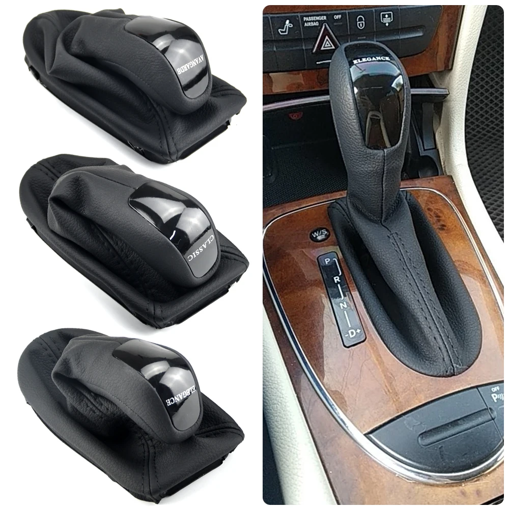 Car Accessories For Mercedes Benz W211 Automatic Speed Gear Stick Shifter  Knob Lever HandBall Gaiter Boot Leather Cover Case