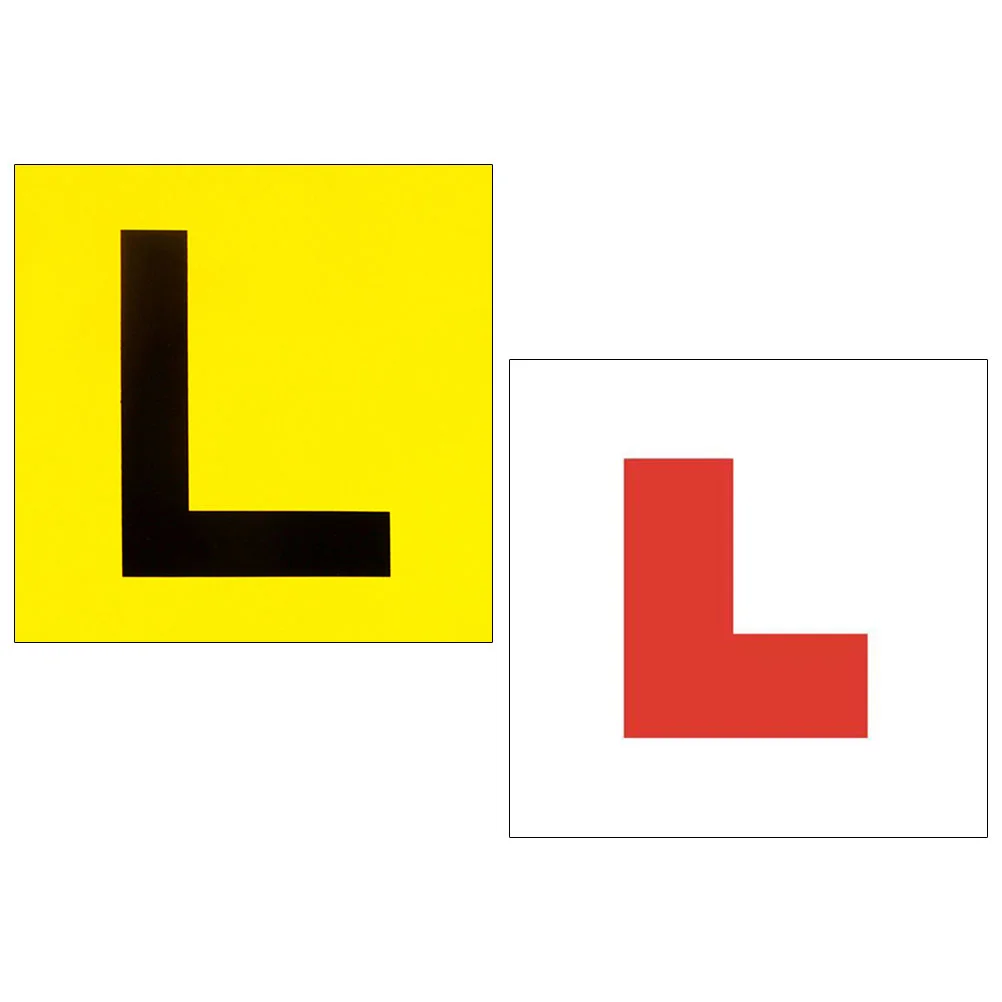 

2 Pcs Motorcycle Car Stickers Student Magnets Learning Driver Rubber Plates Magnetic