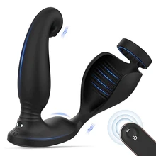 

Male Vibrating Prostate Massager with Lock Ring 9 Modes Waterproof Butt Plug Pleasure Toys Intimate Goods for Men Women Couples
