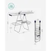 SONGMICS Clothes Drying Rack, Foldable 2-Level Laundry Drying Rack, Free-Standing Large, with Height-Adjustable Wings,Sock Clips 6