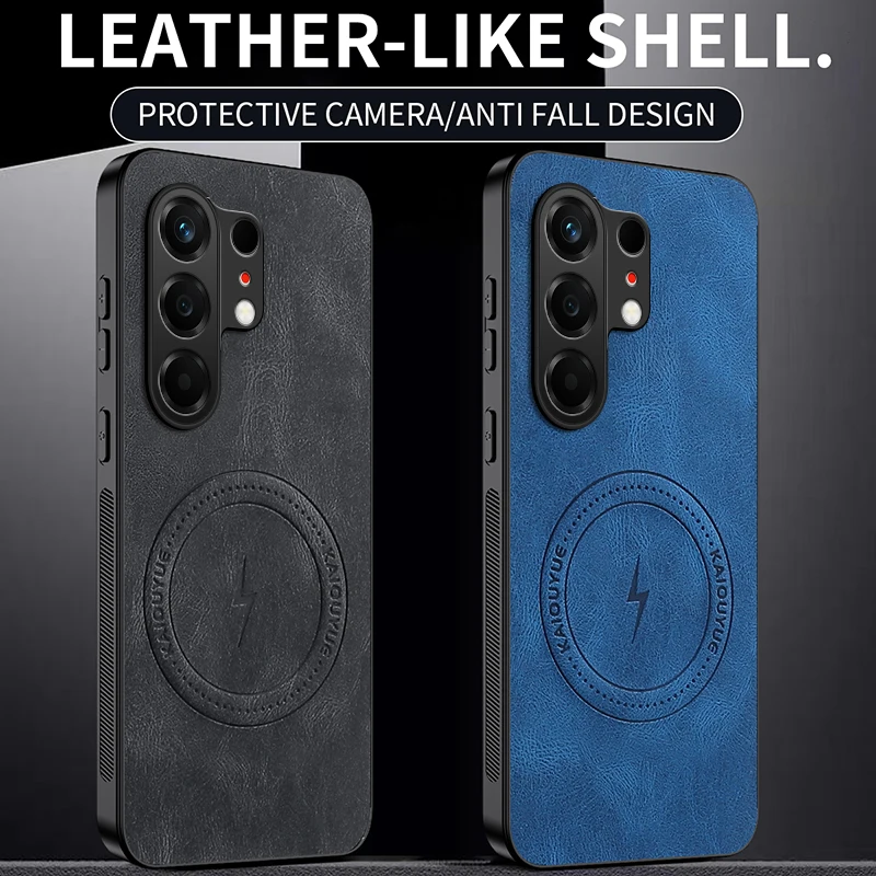 Luxury Classic Leather Magnetic Phone Case - Premium Protection Cover