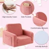 Kids Sofa Couch Fold Out, Baby Toddler Comfy Soft Chair , Flip Out Foldable Children 2 in 1 Convertible Sofa to Lounger 4