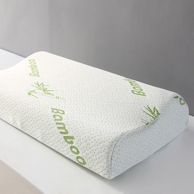 60X40/50x30CM Bamboo Fiber Pillow Slow Rebound Health Care Memory Foam Pillow Wave Pillow Orthopedic Pillows Support NeckRelief 2