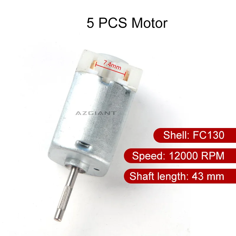 

5 PCS OEM Motor FC130 DC 12000 RPM 43mm DIY Engine For Car Replacement Power Accesseries Forward Rotation Toy High Quality