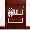 Simple Modern Door Rear Shoe Rack Magnetic Suction Non-Punching Storage Slipper Rack Wall Mounted Living Room Shoe Key Shelf 4
