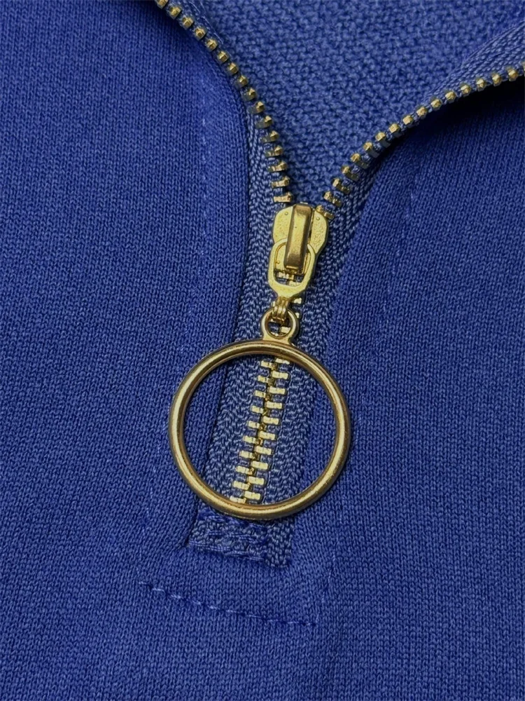 Wmstar Women Pants Sets Wholesale Plus Size Solid Color Suit A Half Zipper Long Sleeve Top with Loose Tightness and Straight Top