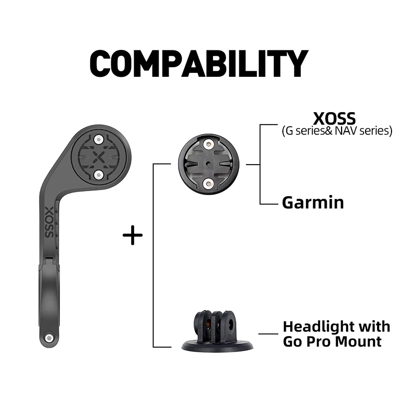 XOSS Bicycle Handlebar Extended Bracket Bike Headlight Mount Bar Computer Holder Lantern Lamp Support Rack Fiber Stand