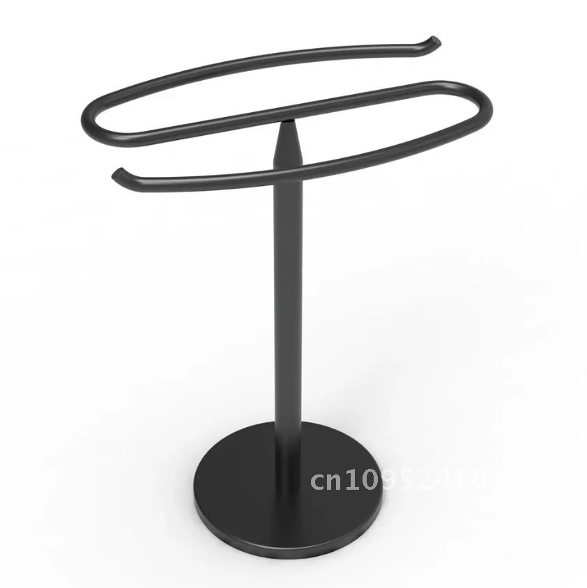 Gold free standing towel rack bar steel bathroom washplate towel household countertop Stainless hanging Kitchen