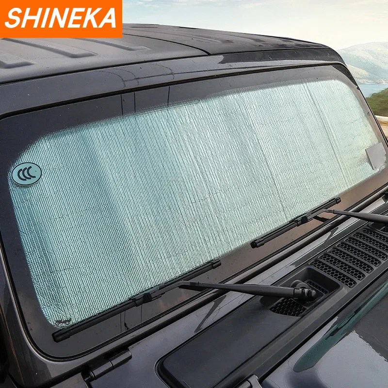 Windshield Sunshade SHINEKA Car Front Windshield Sunshade Cover for Jeep Wrangler JL Gladiator JT-2/4 Doors Car Interior Accessories