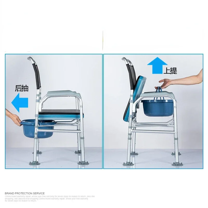 Lightweight Foldable Commode ChairAluminum Toilet for Elderly,EasytoUse Mobility Solution,Secure and Comfortable Bathroom Aid 2