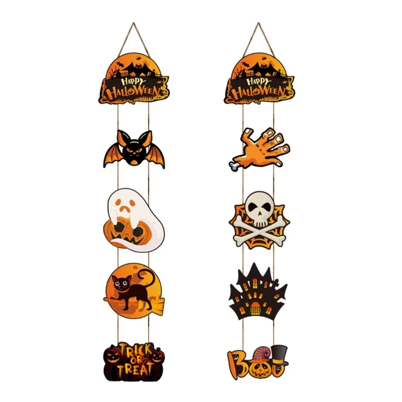 

Q1QC Halloween Hanging Door Curtain Pumpkins Halloween Decorations For Home Trick Or Treat Horror Party Supplies