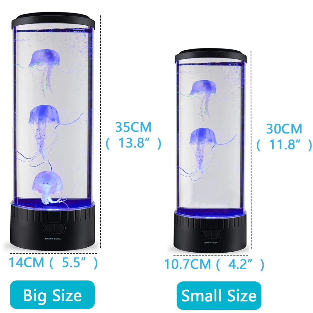 1 pièces grande lampe méduse LED à changement de couleur décoration de la  maison veilleuse méduse Aquarium Style lampe à Led - AliExpress