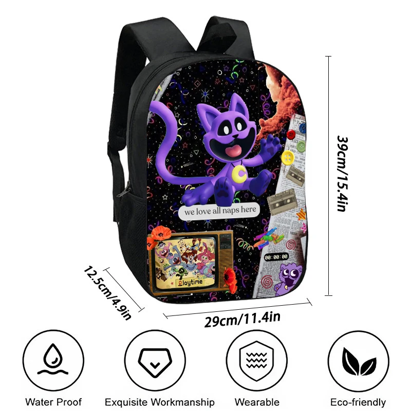 2 pcs Set Smiling 3D Critters School Backpack with Pencil Bags ,School Bags for Boys Girls ,Children Backpack with Pencil box