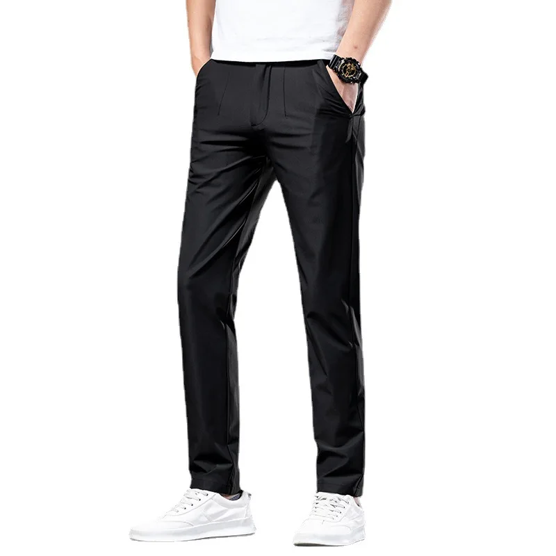 Spring Summer Pants Men Cotton Fashion Business Stretch Men Chinos Trousers  Casual Black Pants Male Pentalon Homme Mens 40