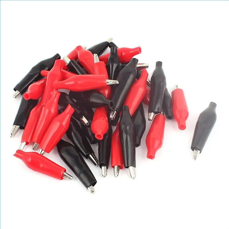 28mm Alligator Clips With Wire Small Battery Power Test Small Pure Copper 20pcs alligator clips,test clip,test hooks clips