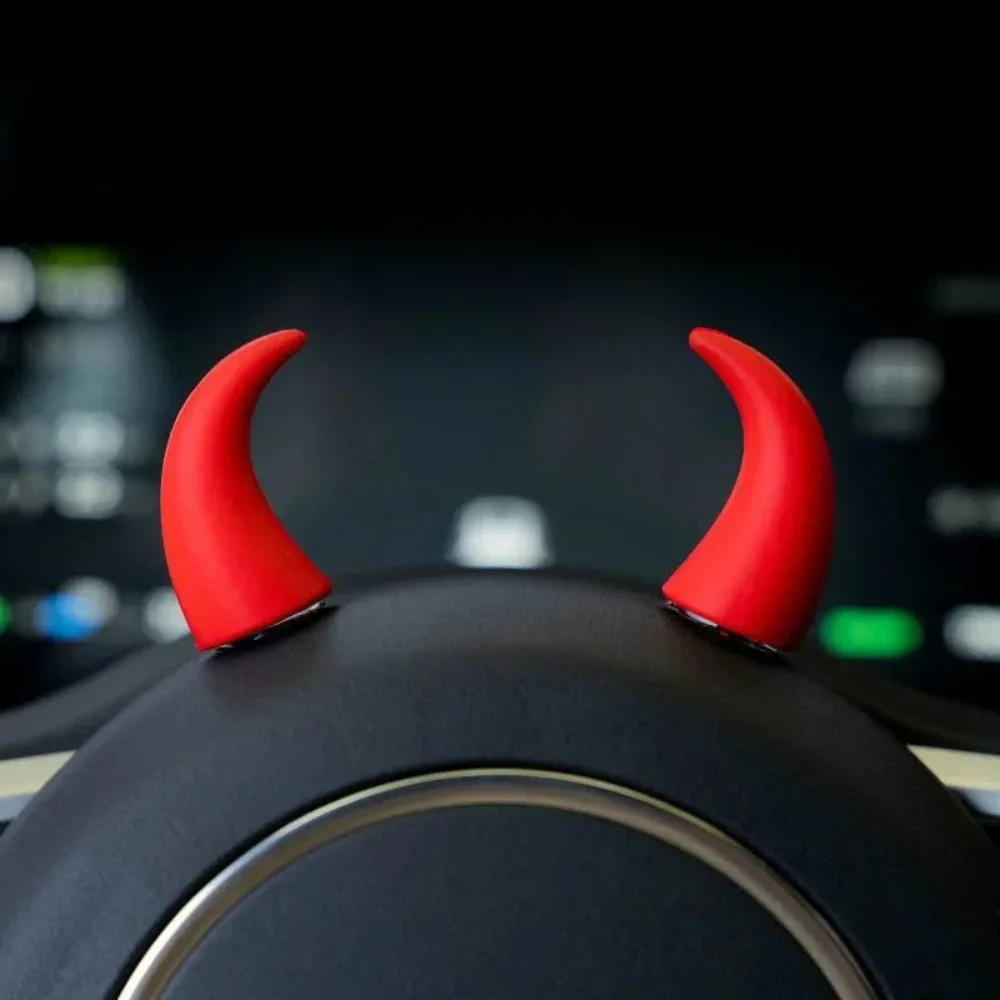 Steering Wheel Decoration Cow Horn Ornament 2pcs