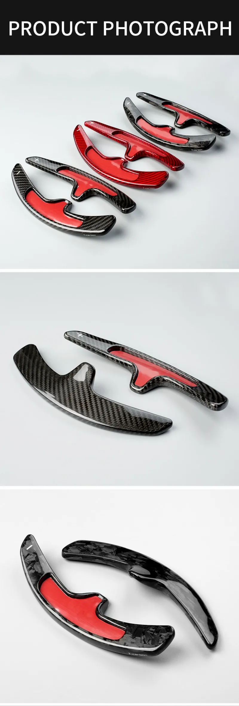 T-carbon Steering Wheel Shift Paddle Shifter For Porsche 991 Cayman 981 2013-2016 Carrera 2012-2016 Boxster 14-15 Carbon Fiber